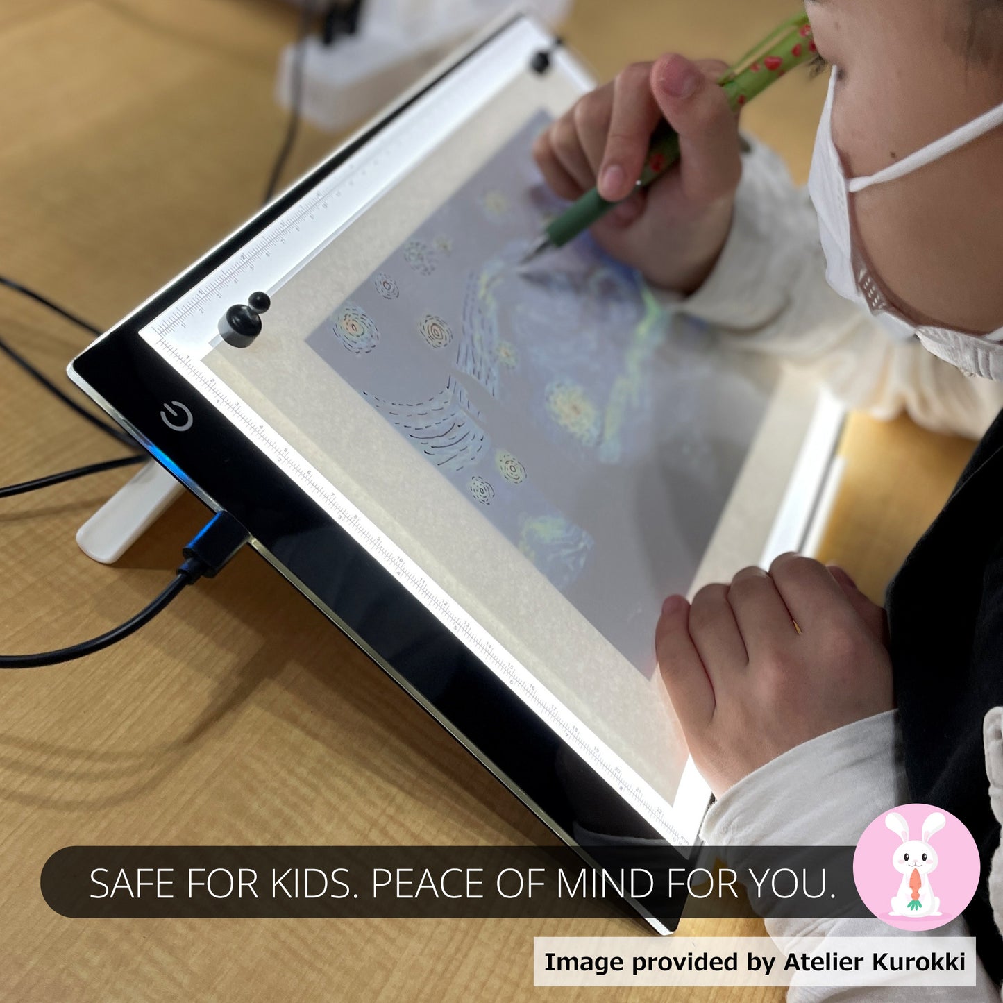 LED Light Tracer Board, Eye Friendly Light Box with USB-C Cable & 2 Magnets (A4/A3)