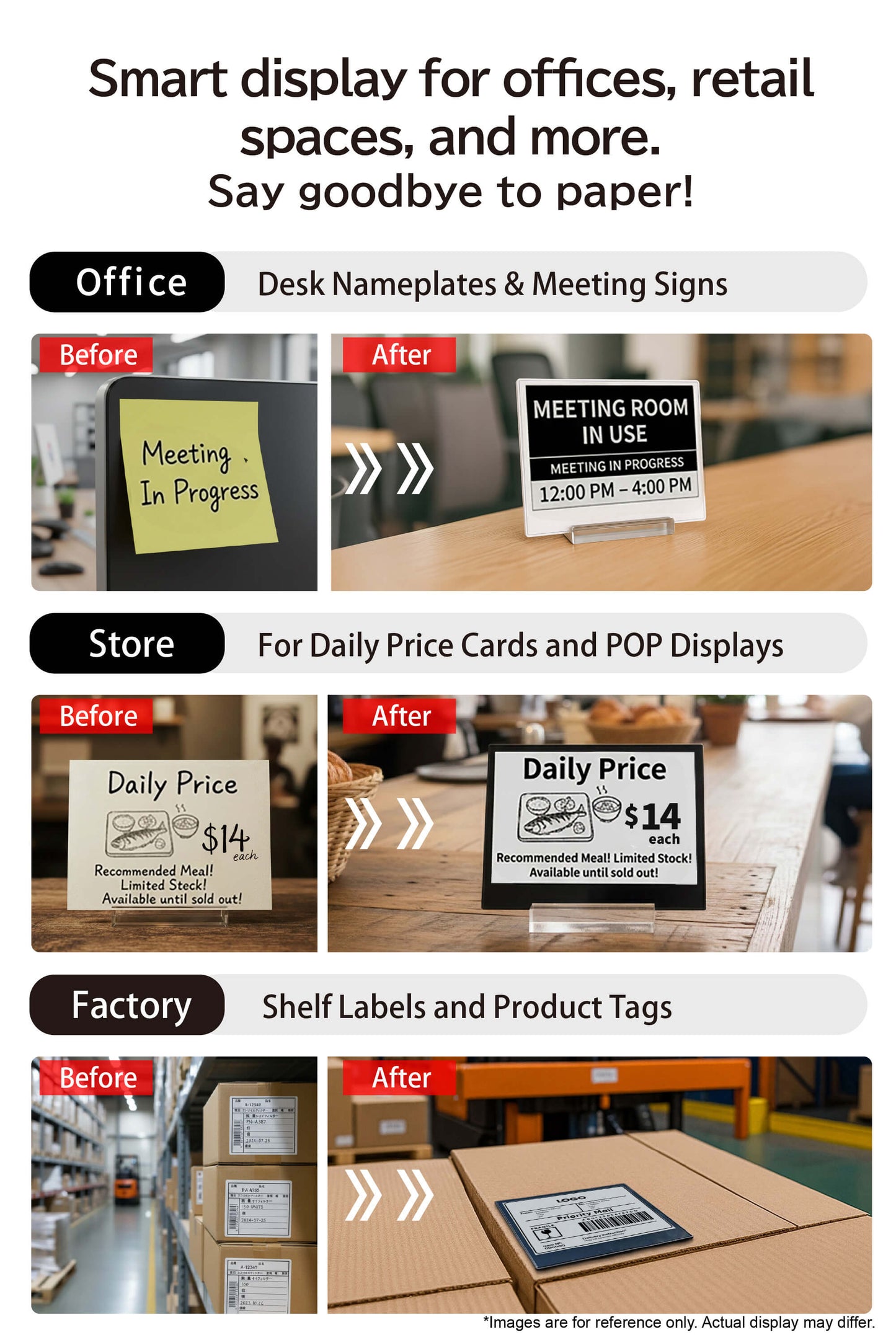 Santek EZ Sign® NFC E-Paper Display | 2-Color Display | 2.9" & 4.2" | IP65 Rated | No Battery Required