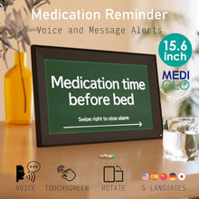 Load image into Gallery viewer, Medication Alarm Clock – Touch Panel Digital Clock with Multi-Functions (White & Black, 15.6")
