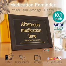 Load image into Gallery viewer, Medication Alarm Clock – Touch Panel Digital Clock with Multi-Functions (White & Black, 10.1")