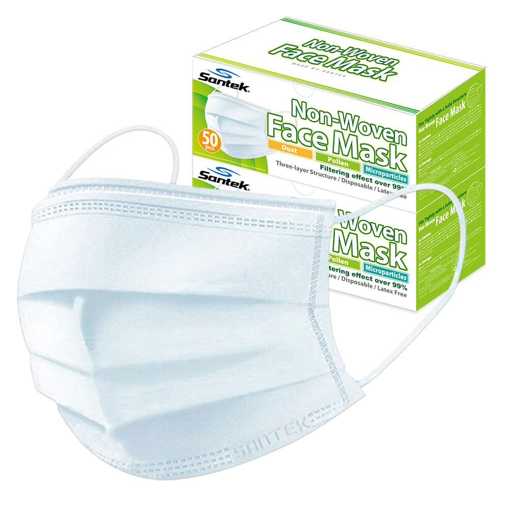 WHITE 3-Ply Non-Woven Disposable Mask