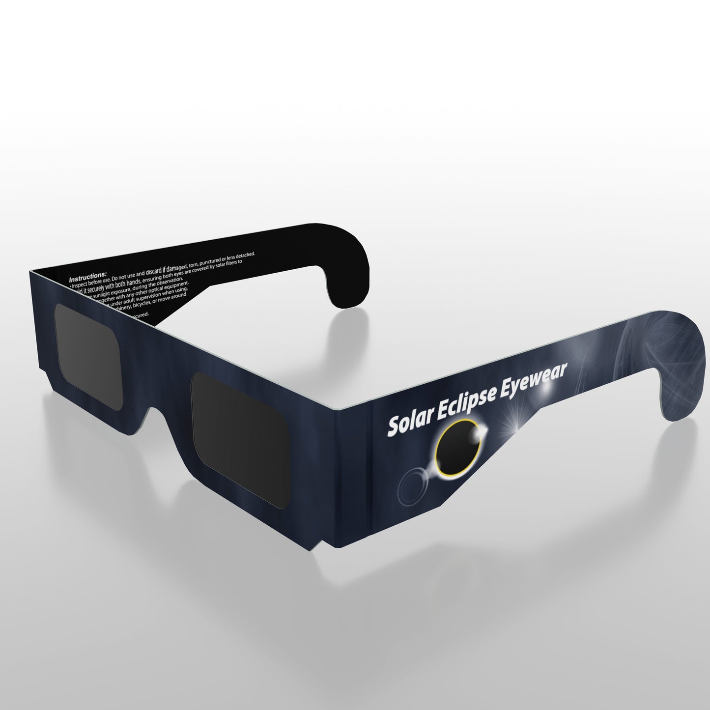Solar Eclipse Glasses Paper Frame 10 Pack (Blue/Gray)
