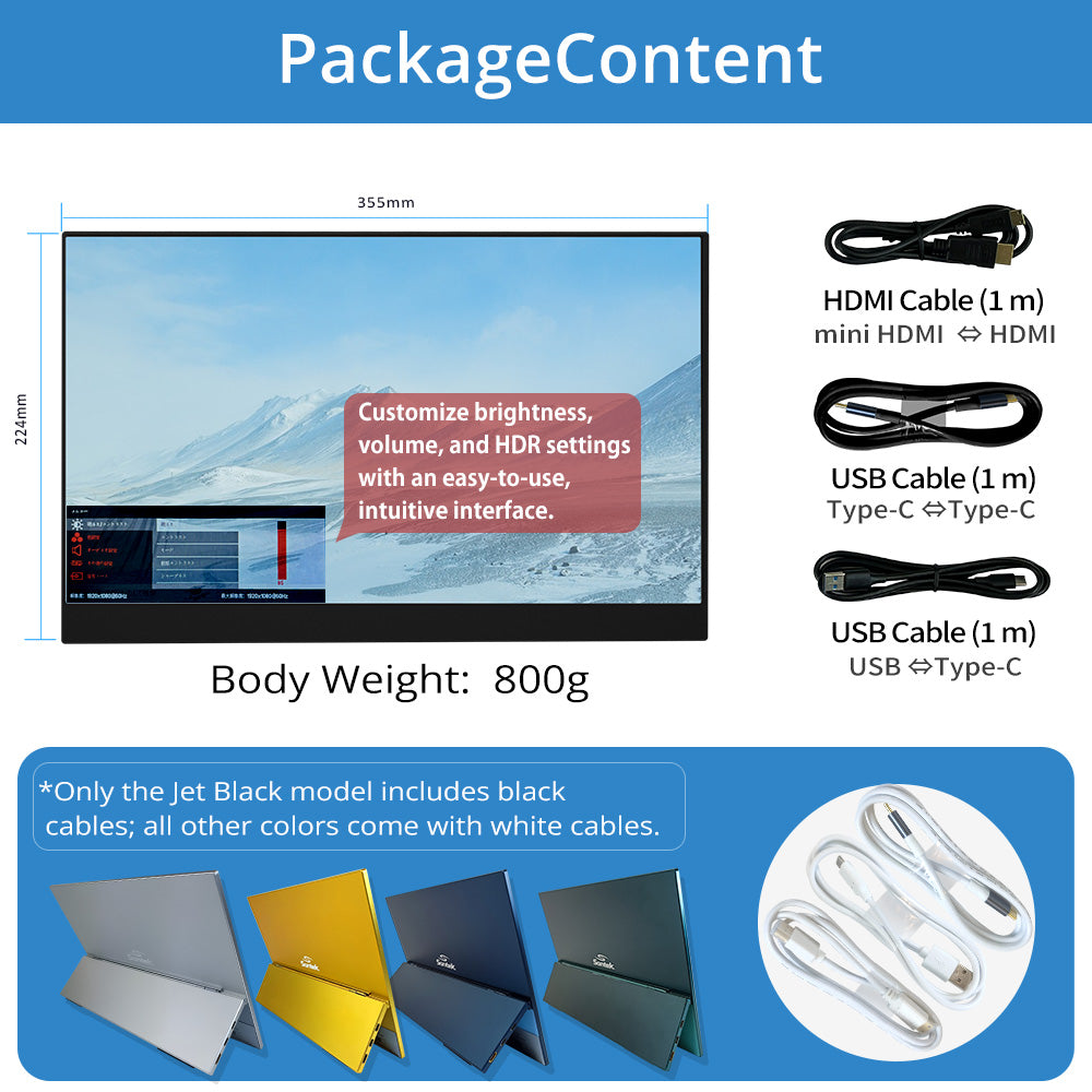 Santek Portable Monitor 15.6" Five Color