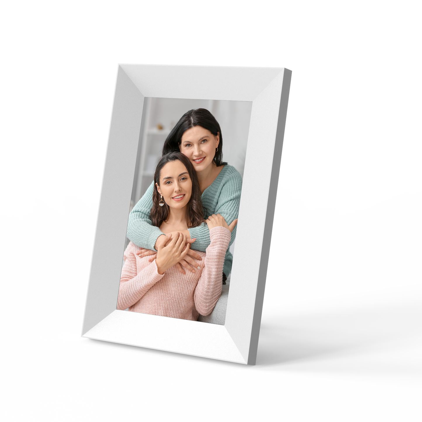 Photo Frame & Alarm Clock – Touch Panel Digital Clock with Multi-Functions (White & Black, 7")