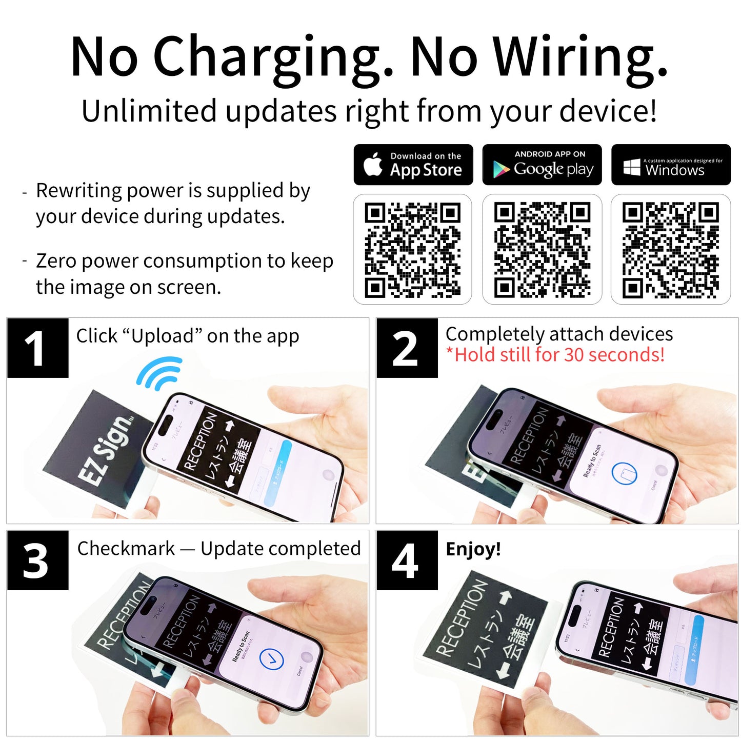 Santek EZ Sign® NFC E-Paper Display | 2-Color Display | 2.9" & 4.2" | IP65 Rated | No Battery Required