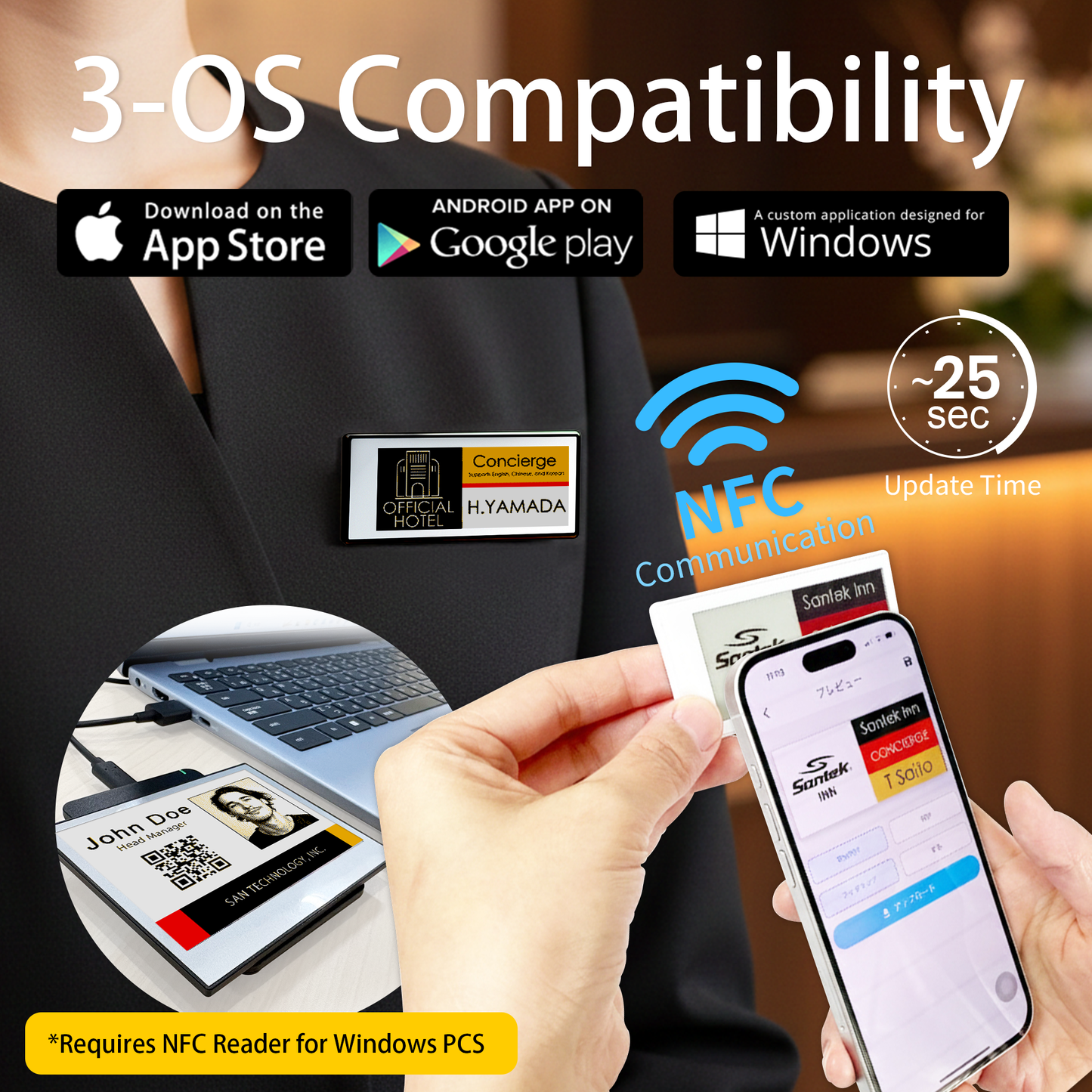 Santek EZ Sign NFC E-paper (4 color, 2.9 inch)