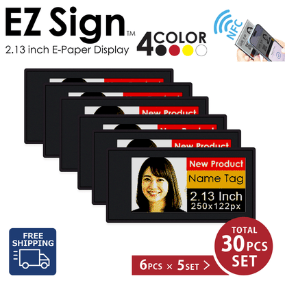 Santek EZ Sign® NFC E-Paper Display | 4-Color Display | 2.13" & 2.9" & 4.2" | IP65 Rated | No Battery Required