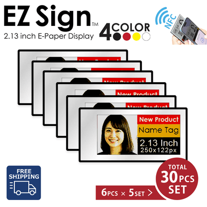 Santek EZ Sign® NFC E-Paper Display | 4-Color Display | 2.13" & 2.9" & 4.2" | IP65 Rated | No Battery Required