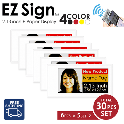 Santek EZ Sign® NFC E-Paper Display | 4-Color Display | 2.13" & 2.9" & 4.2" | IP65 Rated | No Battery Required