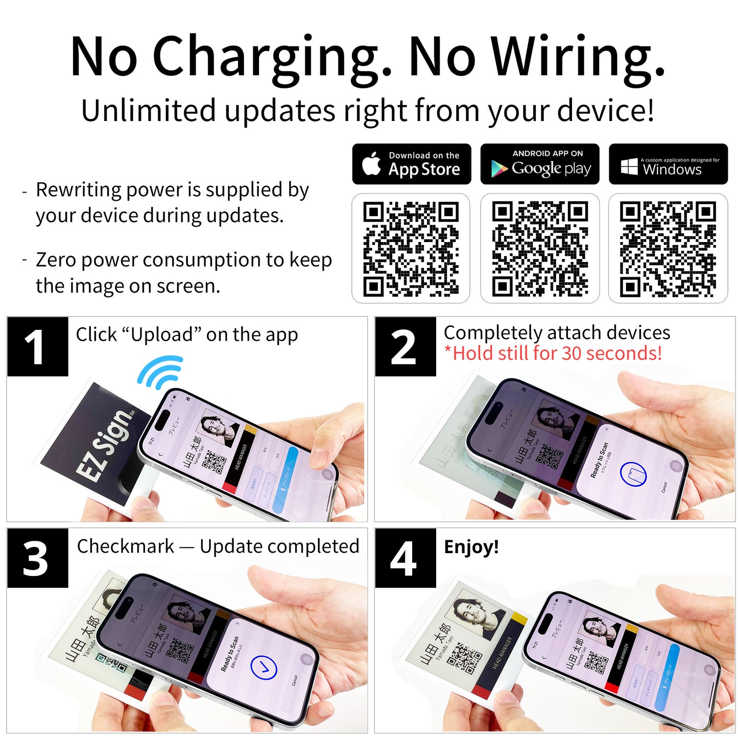 Santek EZ Sign® NFC E-Paper Display | 4-Color Display | 2.13" & 2.9" & 4.2" | IP65 Rated | No Battery Required