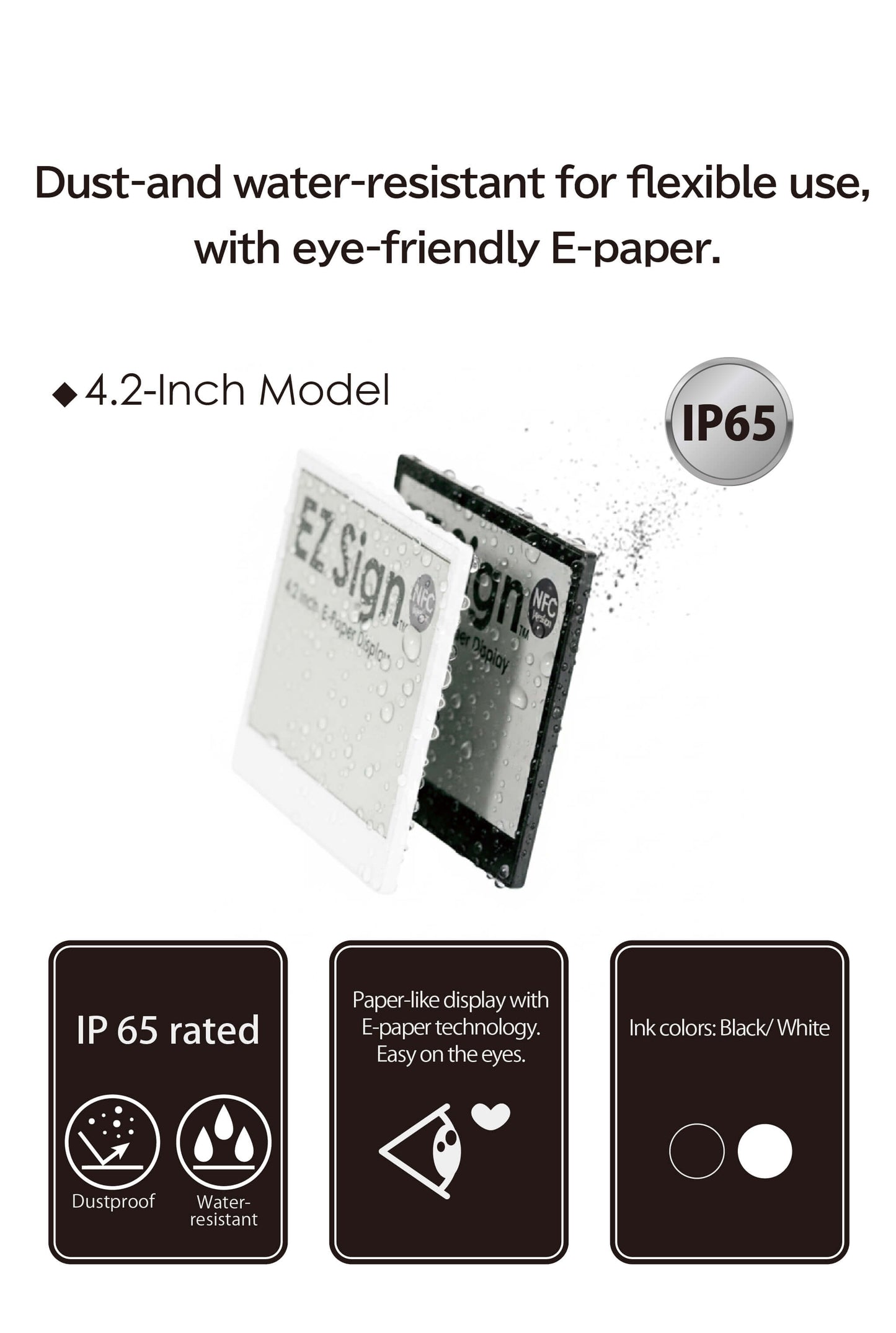 Santek EZ Sign® NFC E-Paper Display | 2-Color Display | 2.9" & 4.2" | IP65 Rated | No Battery Required