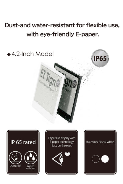 Santek EZ Sign® NFC E-Paper Display | 2-Color Display | 2.9" & 4.2" | IP65 Rated | No Battery Required