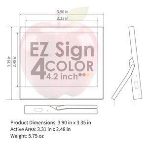 NEW!!! EZ Sign 4.2" E-Paper Digital Signage with Cable (White)