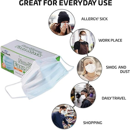 WHITE 3-Ply Non-Woven Disposable Mask
