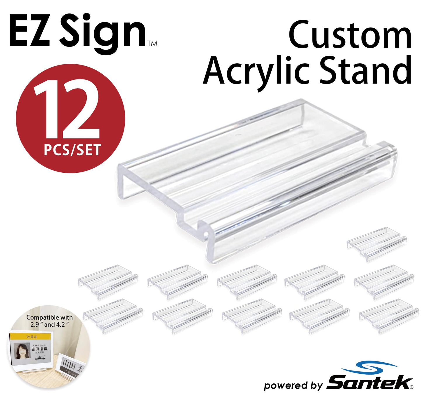 Santek EZ Sign NFC E-Paper Accessories, Acrylic Stand 12pcs set