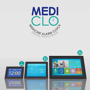 NEW!!! Medication Alarm Clock – Touch Panel Digital Clock with Multi-Functions (White & Black, 7")