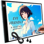 LED Light Tracer Board, Eye Friendly Light Box with USB-C Cable & 2 Magnets (A4/A3)