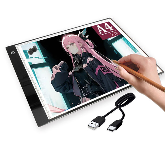 LED Light Tracer Board, Eye Friendly Light Box with USB-C Cable & 2 Magnets (A4/A3)