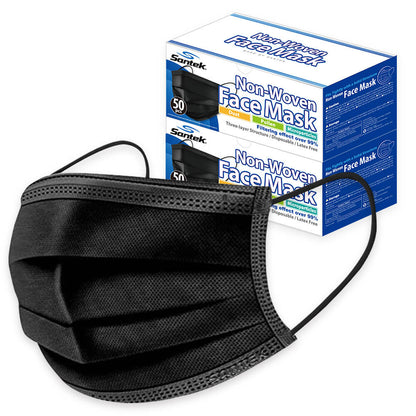 BLACK 3-Ply Non-Woven Disposable Mask