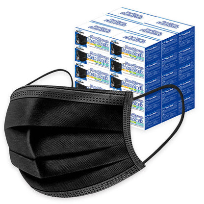 BLACK 3-Ply Non-Woven Disposable Mask