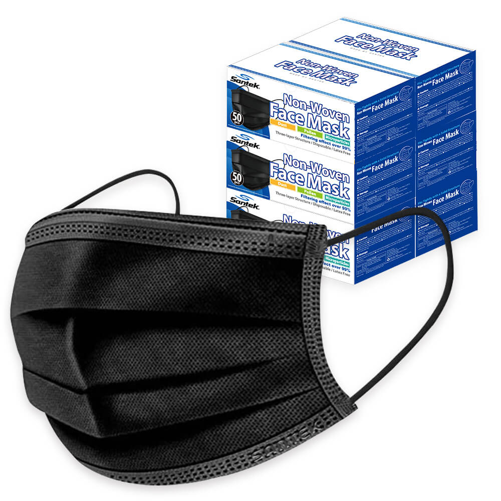 BLACK 3-Ply Non-Woven Disposable Mask