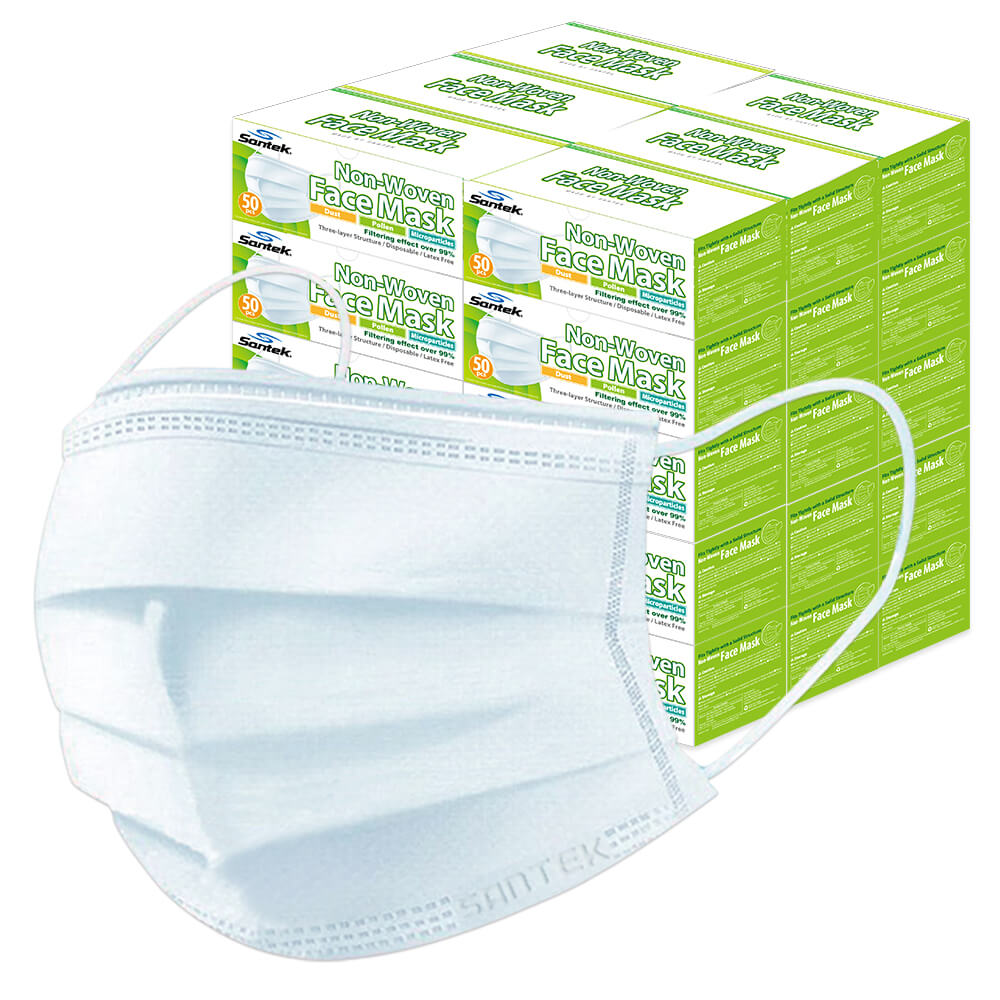WHITE 3-Ply Non-Woven Disposable Mask