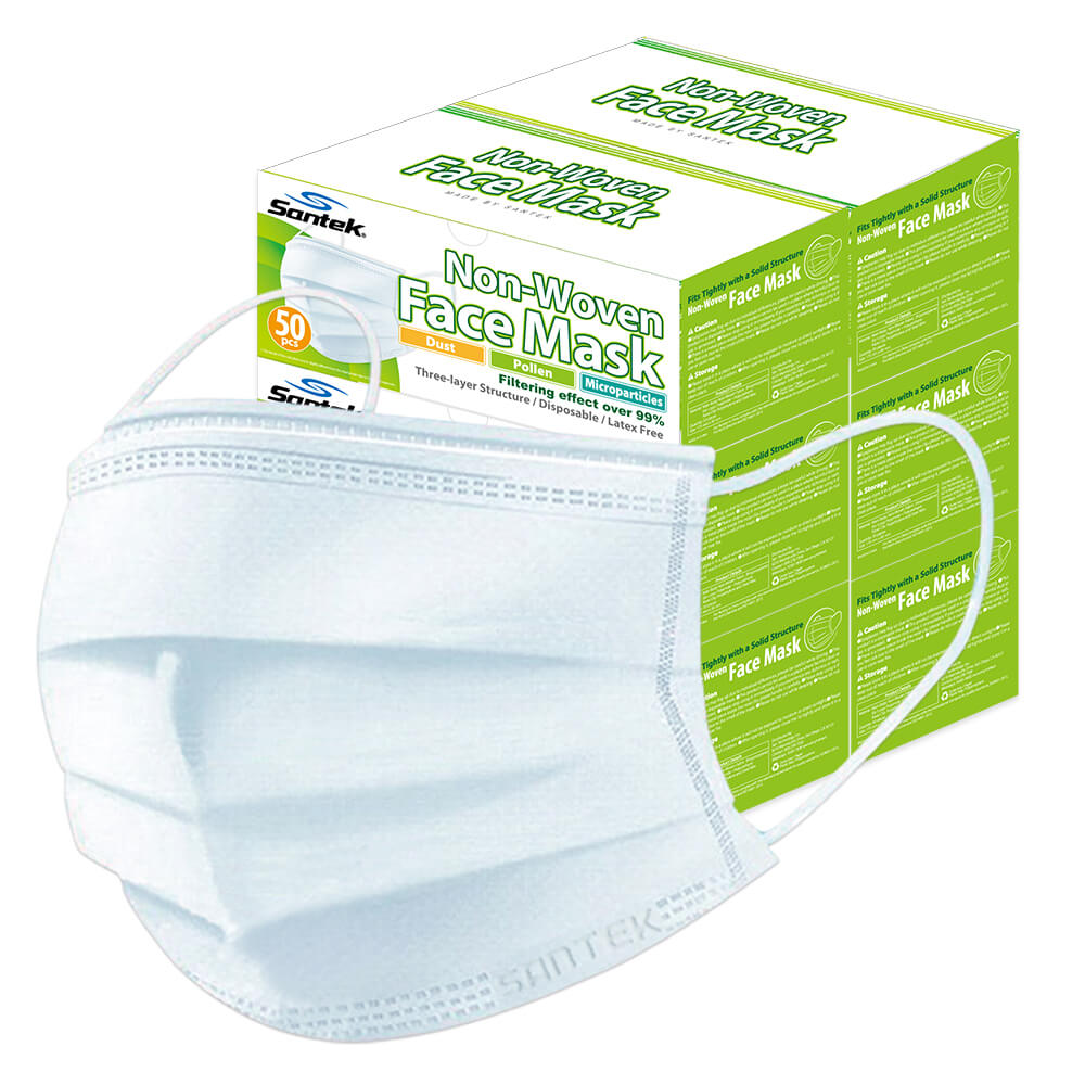 WHITE 3-Ply Non-Woven Disposable Mask