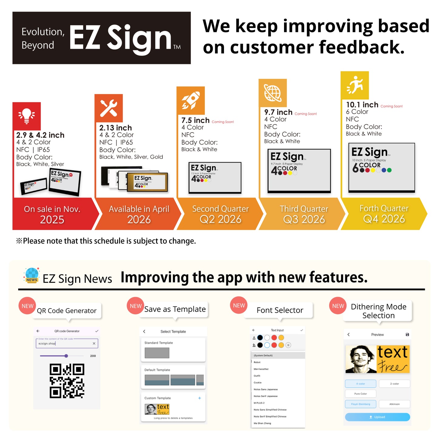 Santek EZ Sign® NFC E-Paper Display | 4-Color Display | 2.13" & 2.9" & 4.2" | IP65 Rated | No Battery Required