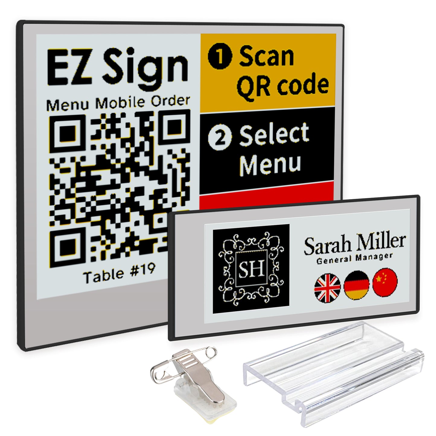 Santek EZ Sign® NFC E-Paper Display | 4-Color Display | 2.13" & 2.9" & 4.2" | IP65 Rated | No Battery Required