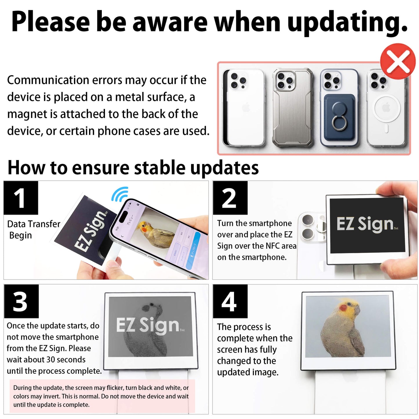 Santek EZ Sign® NFC E-Paper Display | 2-Color Display | 2.9" & 4.2" | IP65 Rated | No Battery Required