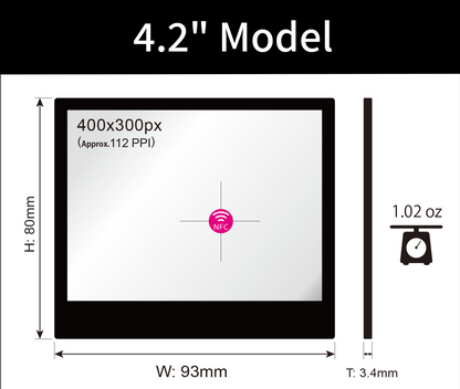 Santek EZ Sign® NFC E-Paper Display | 2-Color Display | 2.9" & 4.2" | IP65 Rated | No Battery Required