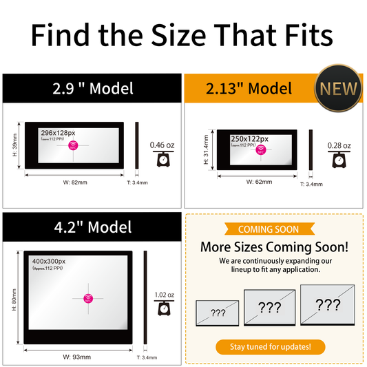 Santek EZ Sign® NFC E-Paper Display | 4-Color Display | 2.13" & 2.9" & 4.2" | IP65 Rated | No Battery Required