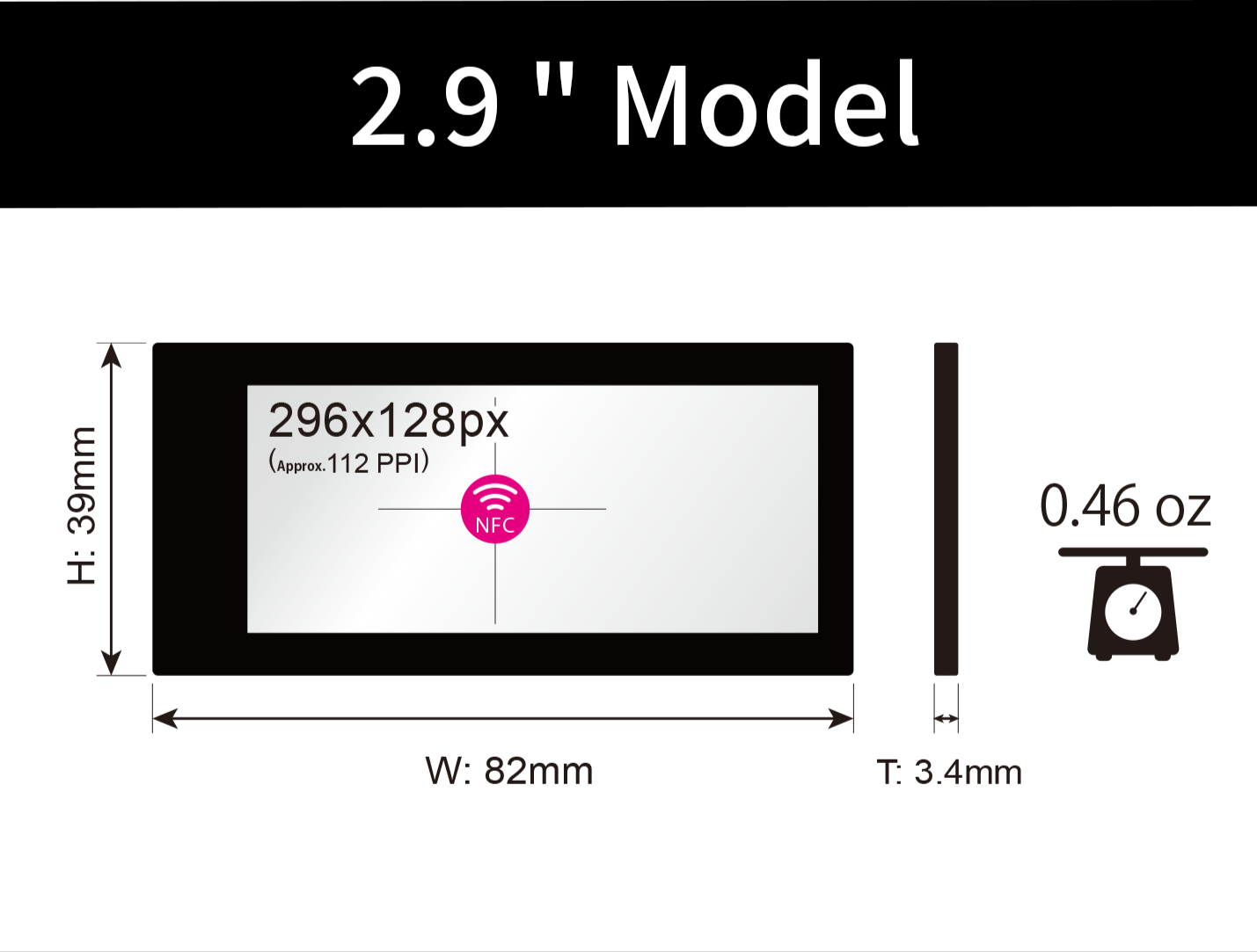 Santek EZ Sign® NFC E-Paper Display | 2-Color Display | 2.9" & 4.2" | IP65 Rated | No Battery Required