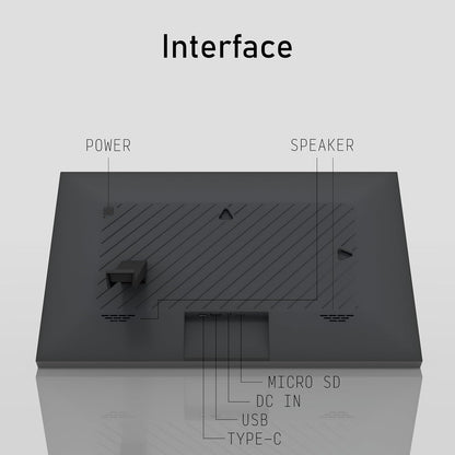 Photo Frame & Alarm Clock – Touch Panel Digital Clock with Multi-Functions (White & Black, 10.1")