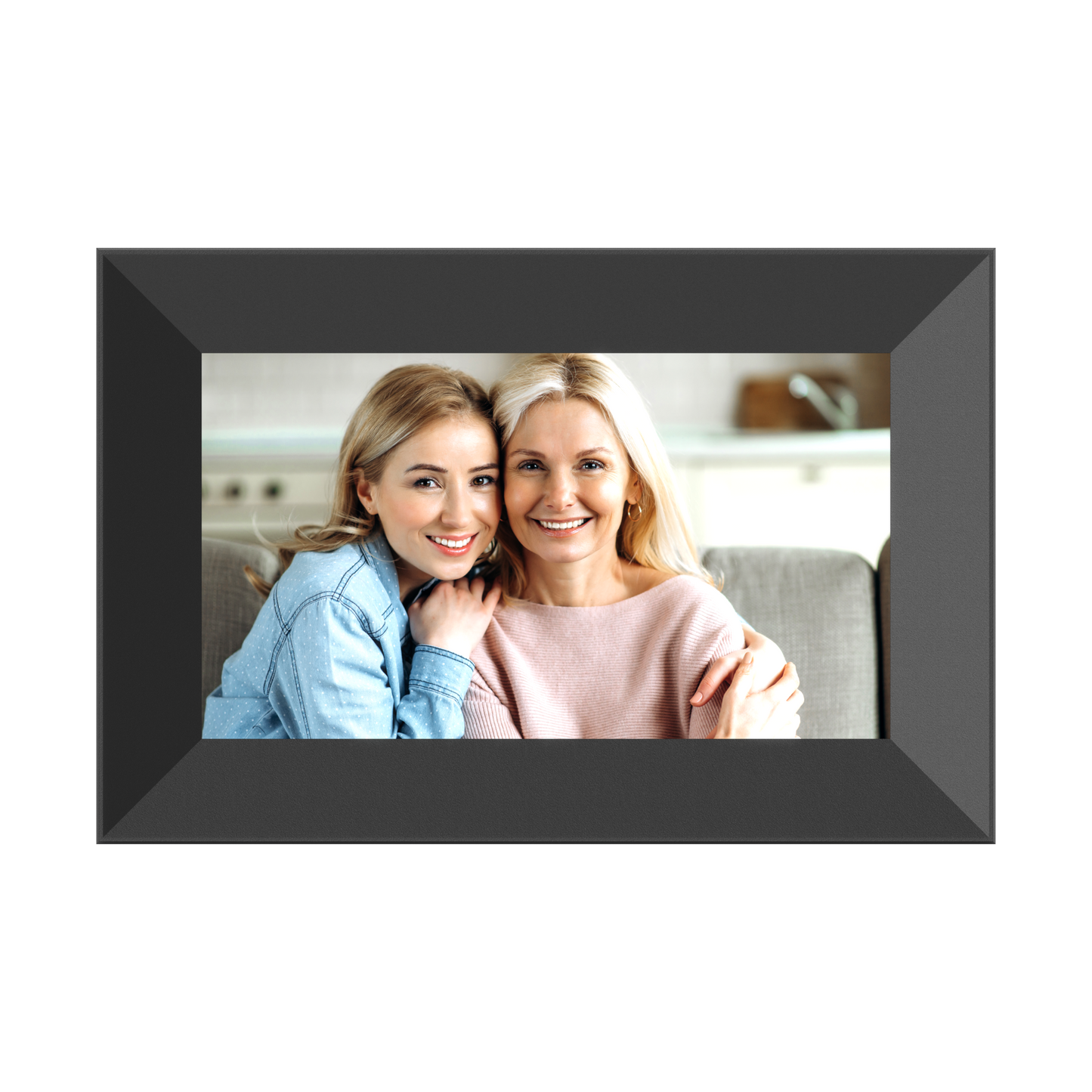 Photo Frame & Alarm Clock – Touch Panel Digital Clock with Multi-Functions (White & Black, 7")