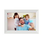 Photo Frame & Alarm Clock – Touch Panel Digital Clock with Multi-Functions (White & Black, 10.1")