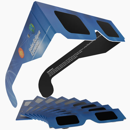 Solar Eclipse Glasses Paper Frame 10 Pack (Blue/Gray)