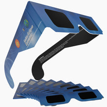 Load image into Gallery viewer, Solar Eclipse Glasses Paper Frame 10 Pack (Blue/Gray)
