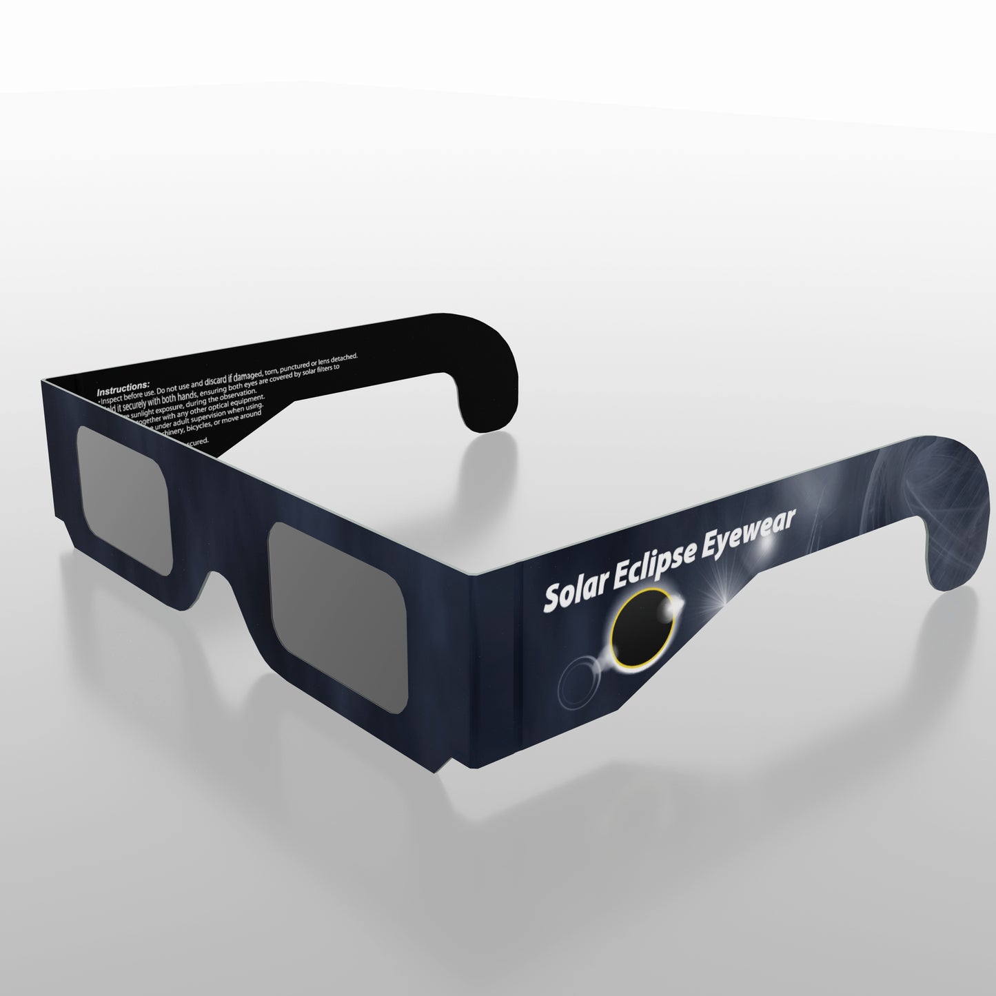 Solar Eclipse Glasses Paper Frame 10 Pack (Blue/Gray)