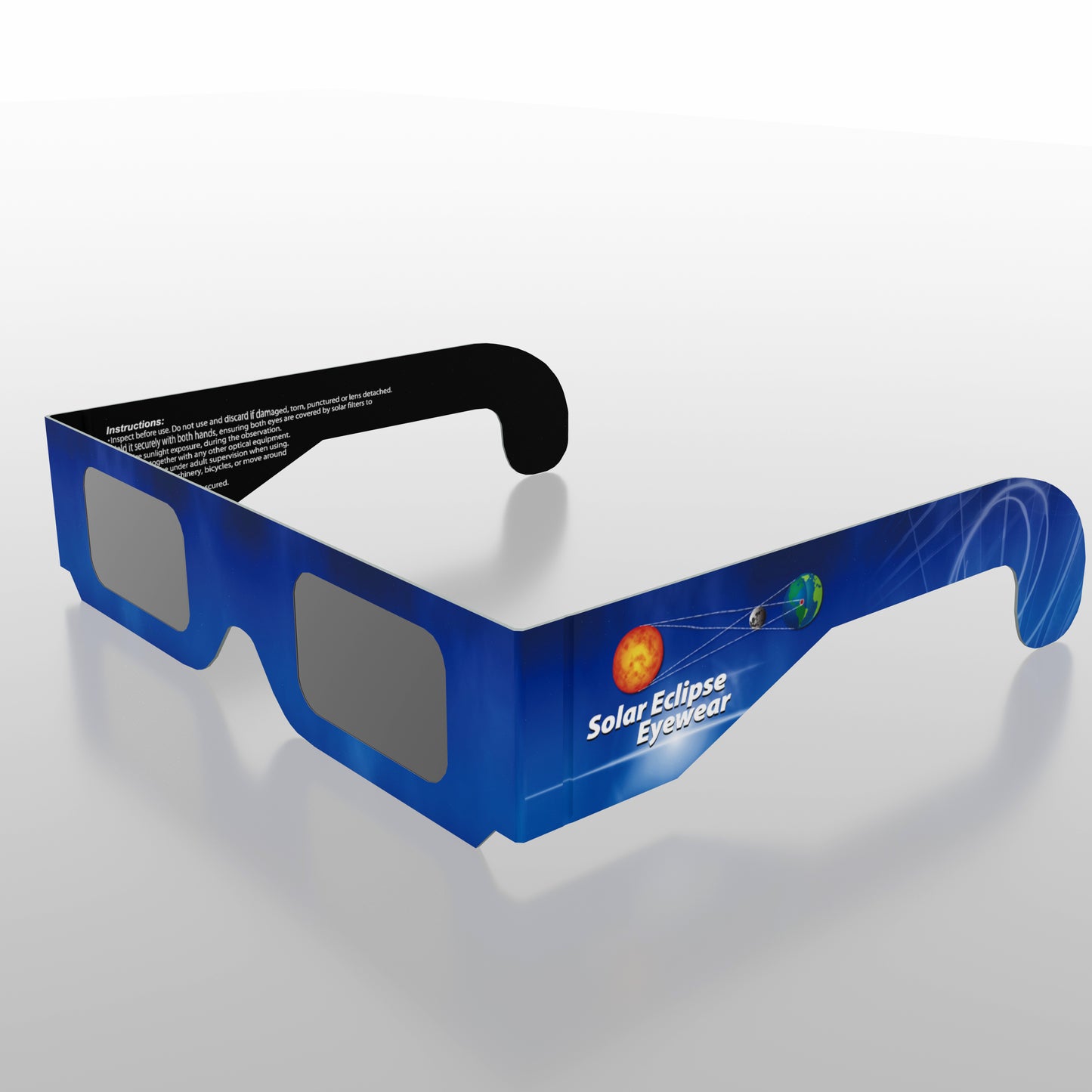 Solar Eclipse Glasses Paper Frame 10 Pack (Blue/Gray)