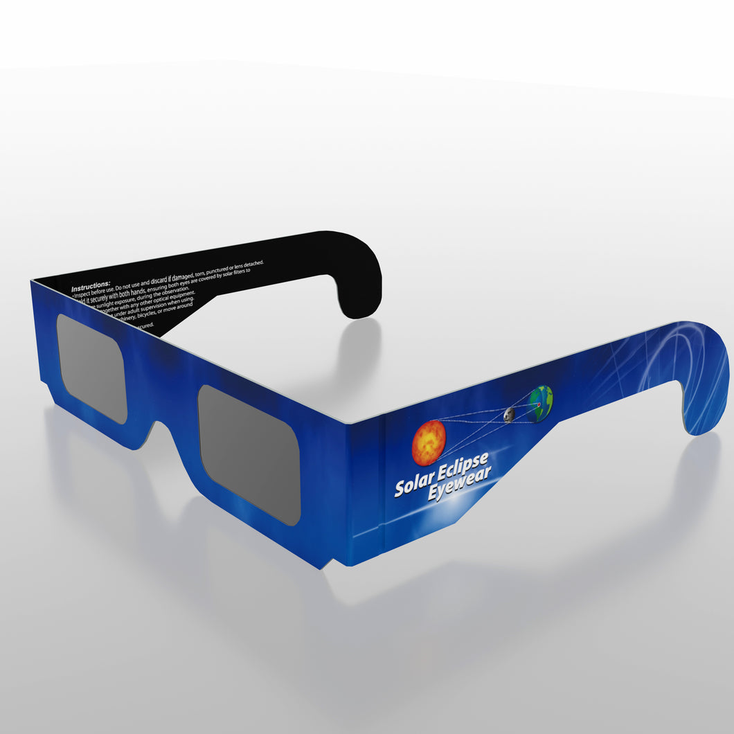 Solar Eclipse Glasses Paper Frame (10 Pack) Blue/Gray