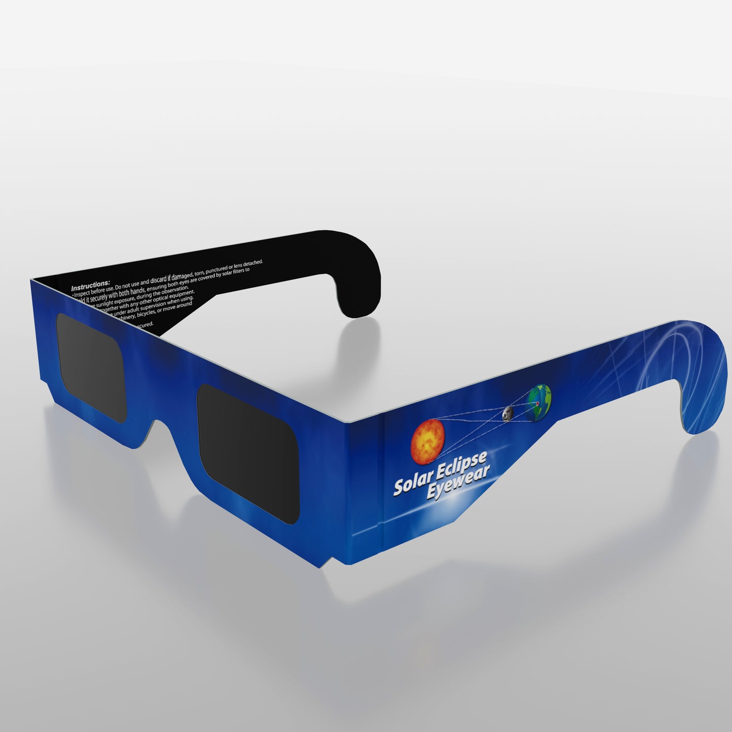 Solar Eclipse Glasses Paper Frame 10 Pack (Blue/Gray)