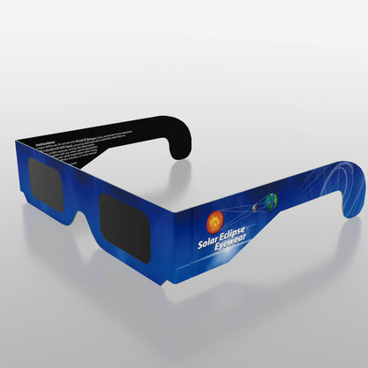 Solar Eclipse Glasses Paper Frame 10 Pack (Blue/Gray)