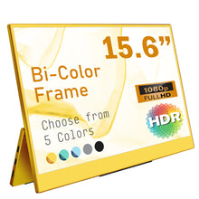 Load image into Gallery viewer, Portable Monitor 15.6&quot; (Golden Yellow, Matine Blue, Sea Green, Pure Silver, Jet Black)
