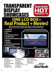 10.1" Transparent  LCD Showcase ( Touch panel + Android 4.x + Wi-fi + Bluetooth)