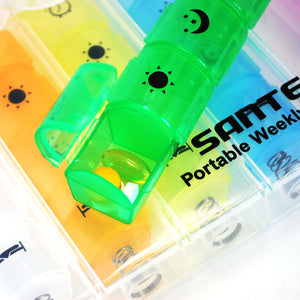 Portable Weekly Pill Organizer- Pop Up Style
